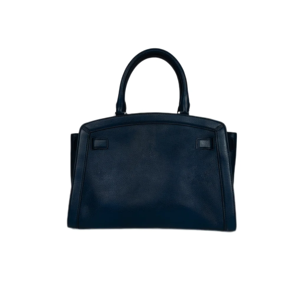 MICHAEL KORS KARSON Navy Leather Handbag w/Turnlock Design